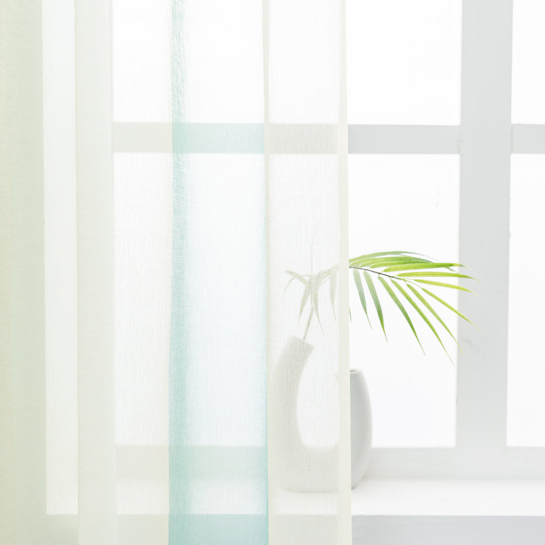 COPPIA TENDE DELO TRASPARENTI A RIGHE COLORATE 2X70X140CM VERDE E GIALLO