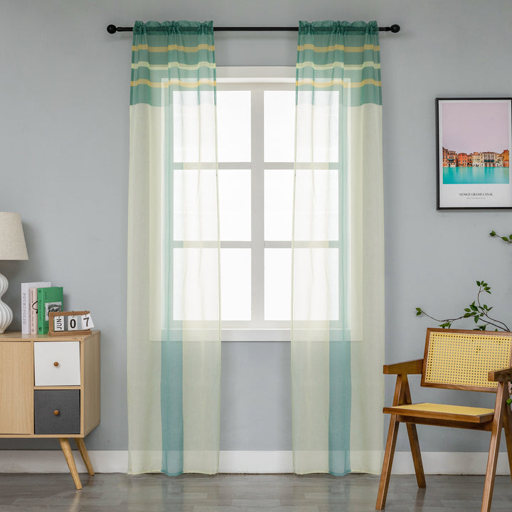 COPPIA TENDE DELO TRASPARENTI A RIGHE COLORATE 2X70X240CM VERDE E GIALLO