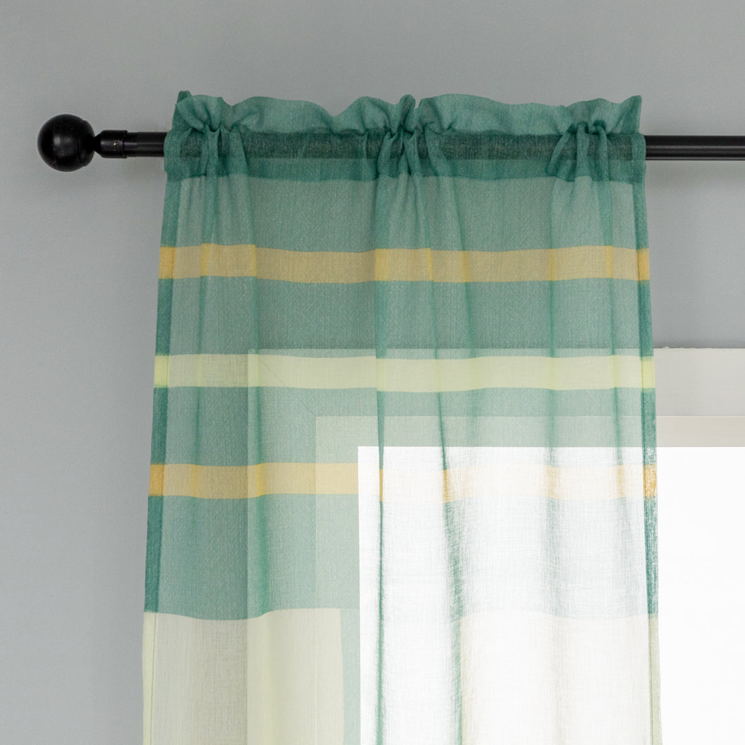 COPPIA TENDE DELO TRASPARENTI A RIGHE COLORATE 2X70X240CM VERDE E GIALLO