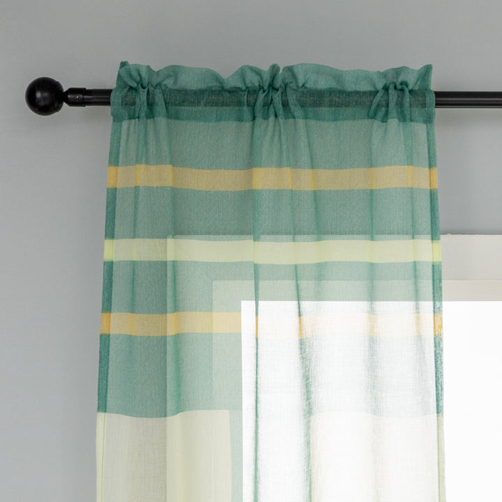 COPPIA TENDE DELO TRASPARENTI A RIGHE COLORATE 2X70X240CM VERDE E GIALLO