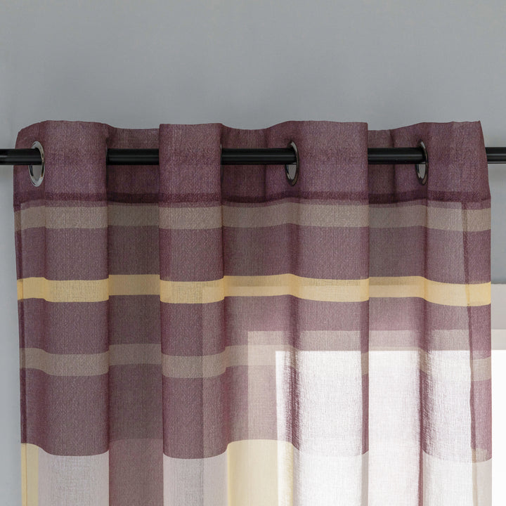 TENDA DELO TRASPARENTE A RIGHE COLORATE 1 PANNELLO 140X140CM MARRONE E CREMA