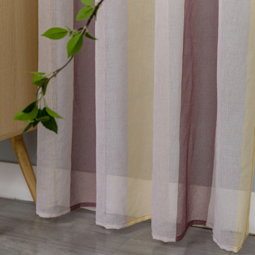 TENDA DELO TRASPARENTE A RIGHE COLORATE 1 PANNELLO 140X240CM MARRONE E CREMA