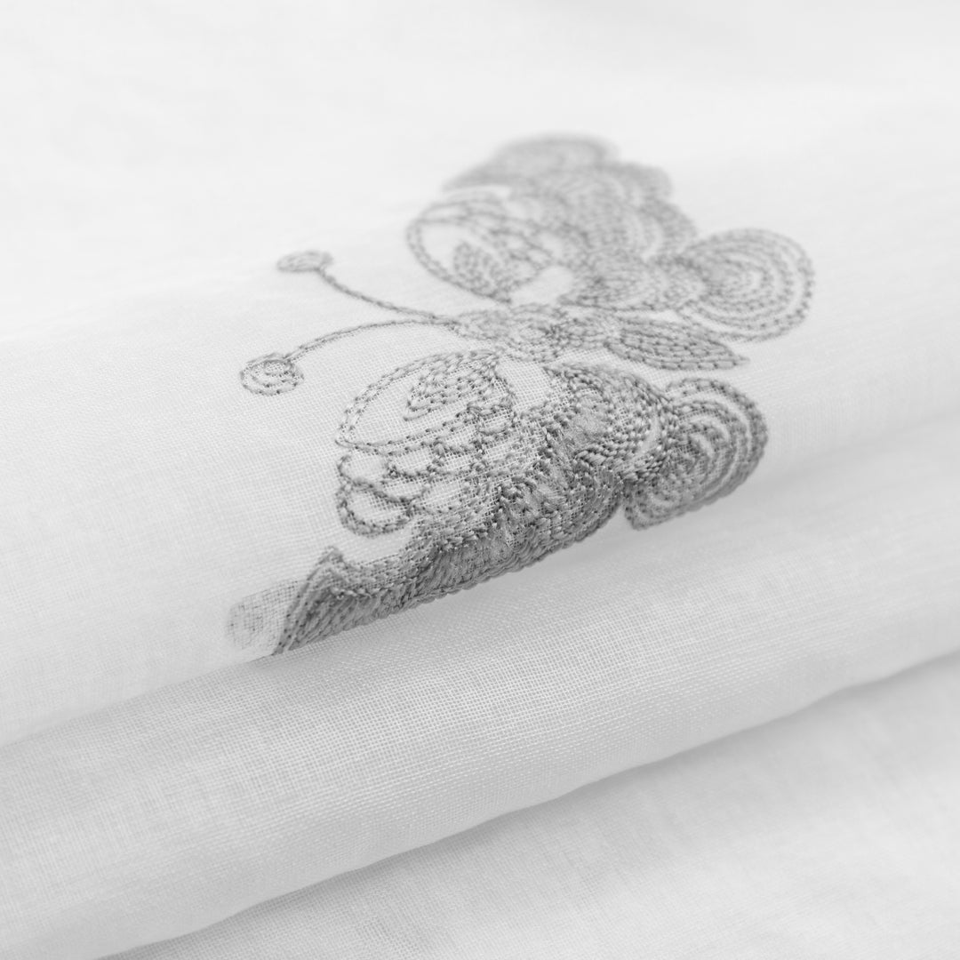 TENDA BIANCA FILTRANTE FANTASIA FARFALLE 1 PANNELLO 140X285CM GRIGIO