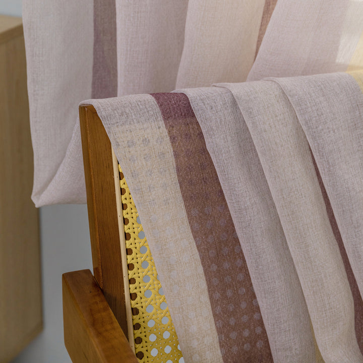TENDA DELO TRASPARENTE A RIGHE COLORATE 1 PANNELLO 140X240CM MARRONE E CREMA