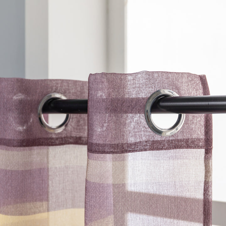 TENDA DELO TRASPARENTE A RIGHE COLORATE 1 PANNELLO 140X140CM MARRONE E CREMA