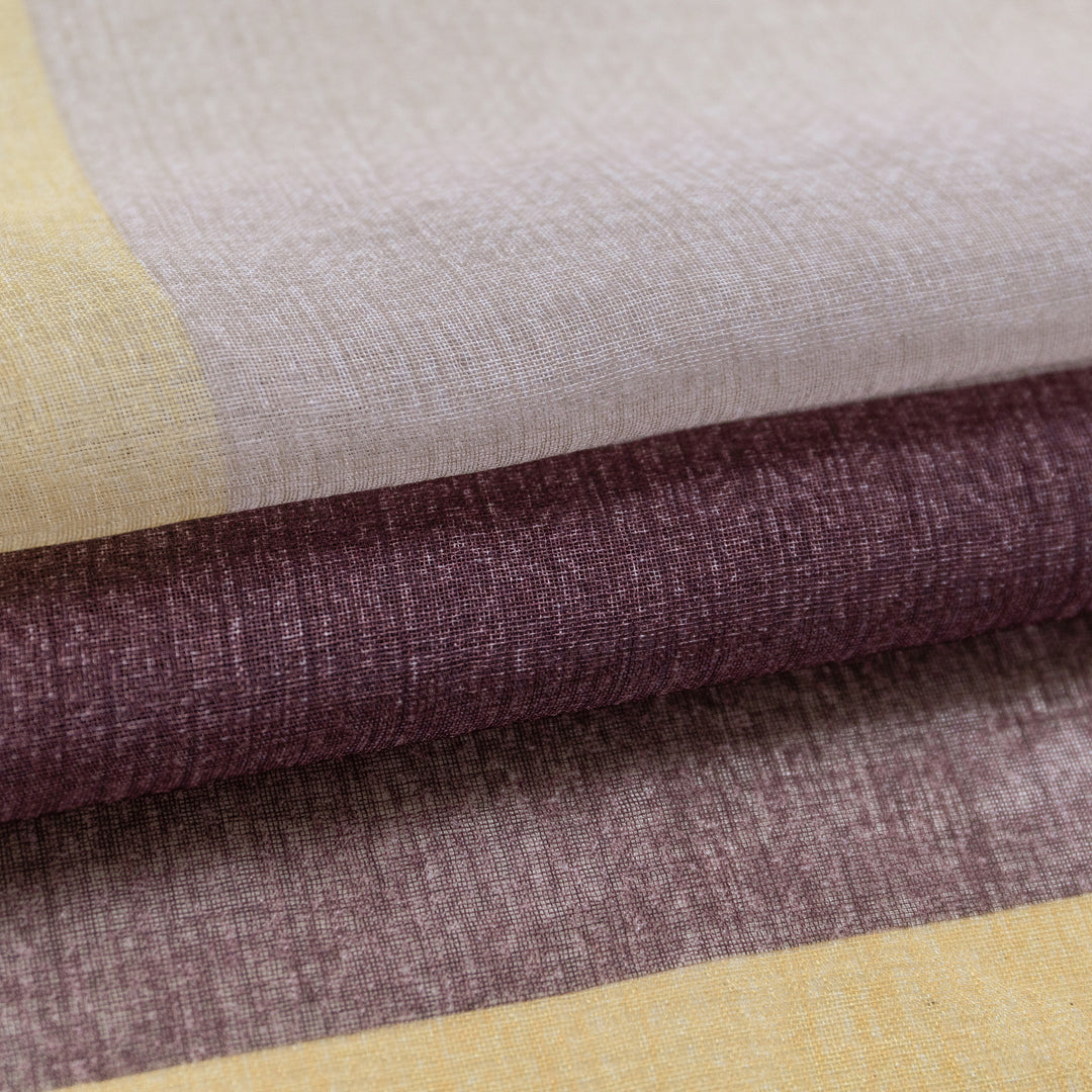 COPPIA TENDE DELO TRASPARENTI A RIGHE COLORATE 2X70X140CM MARRONE E CREMA