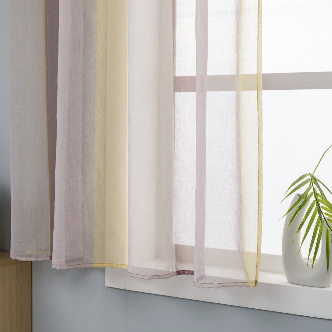 TENDA DELO TRASPARENTE A RIGHE COLORATE 1 PANNELLO 140X140CM MARRONE E CREMA