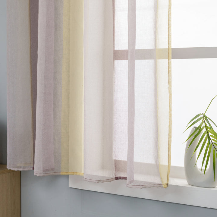 TENDA DELO TRASPARENTE A RIGHE COLORATE 1 PANNELLO 140X140CM MARRONE E CREMA