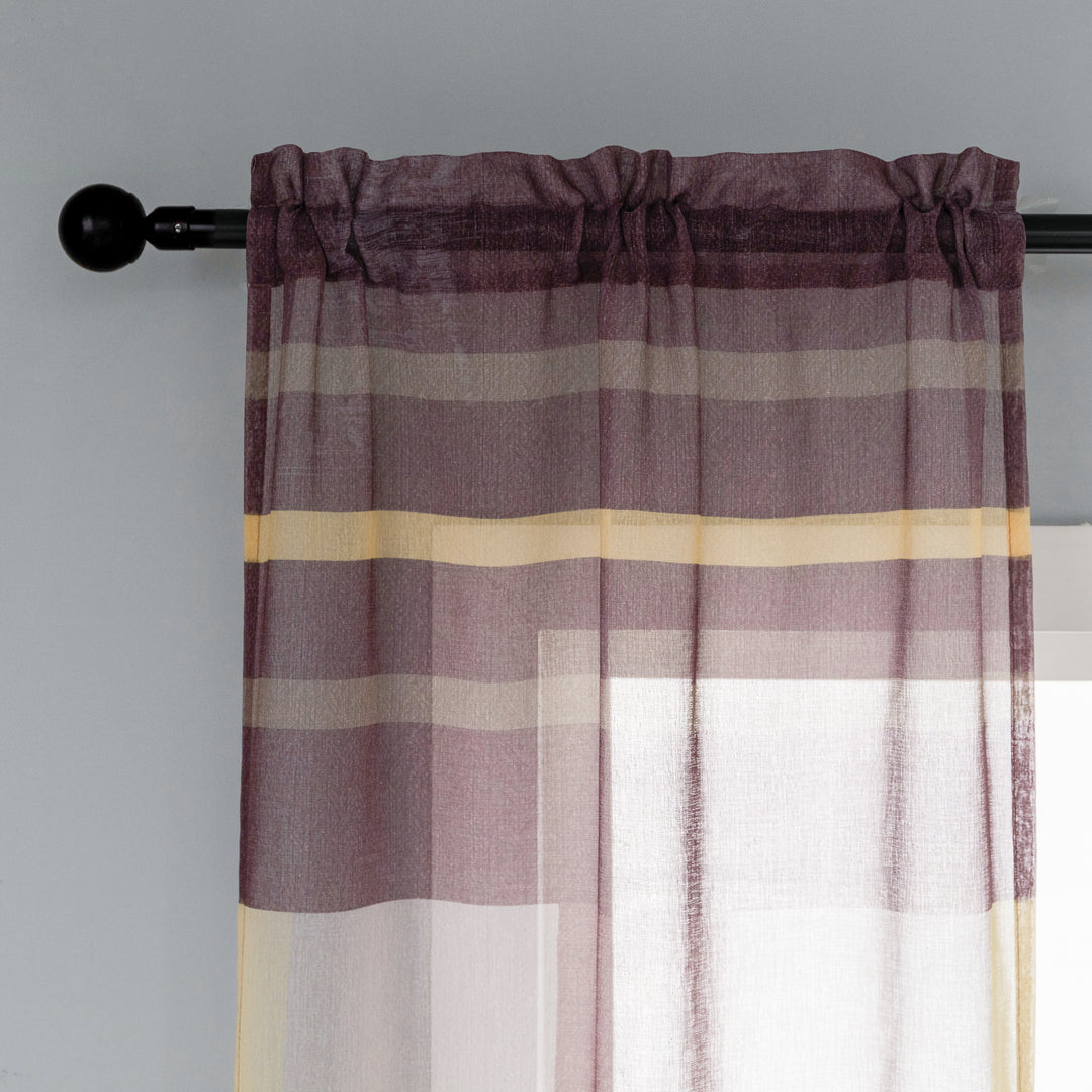 COPPIA TENDE DELO TRASPARENTI A RIGHE COLORATE 2X70X240CM MARRONE E CREMA