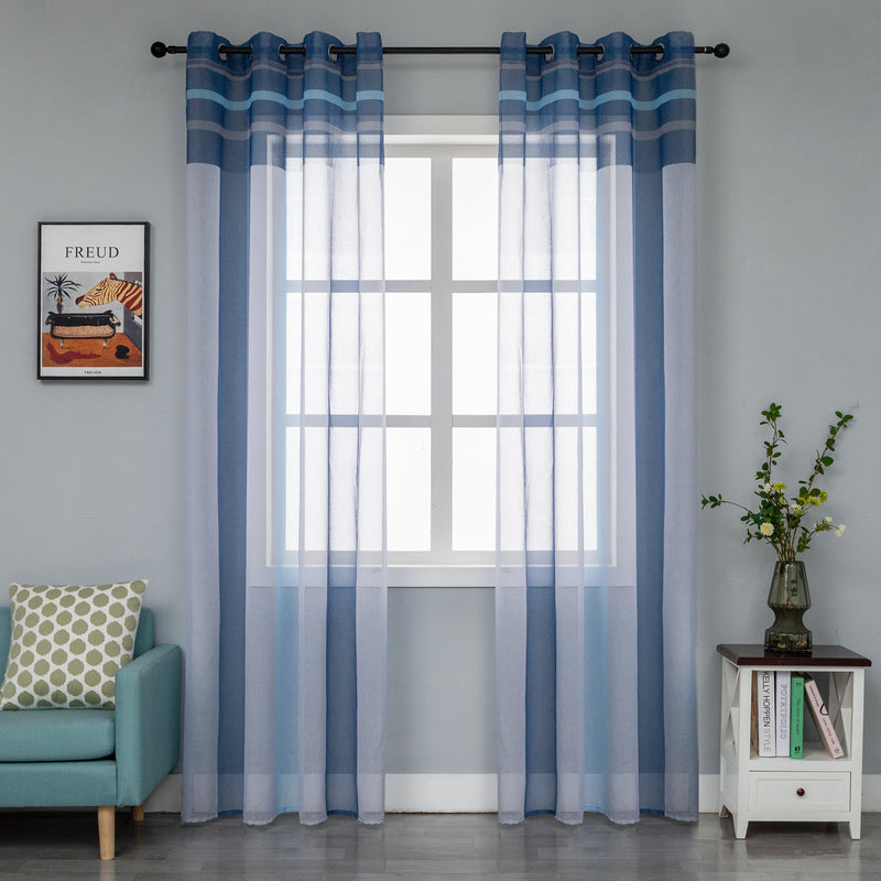 TENDA FILTRANTE A RIGHE COLORATE 140X235CM BLU E GRIGIO