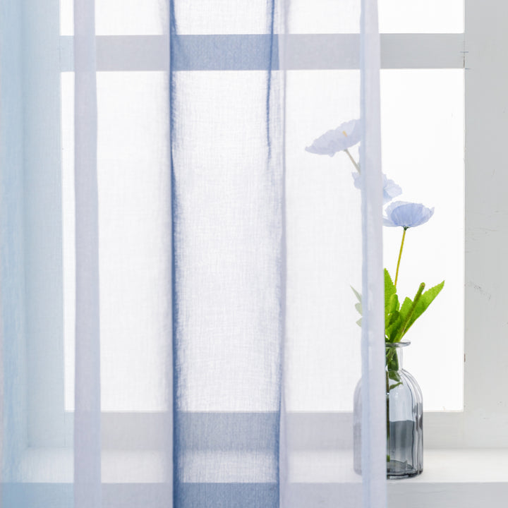COPPIA TENDE DELO TRASPARENTI A RIGHE COLORATE 2X70X240CM BLU BLU E GRIGIO
