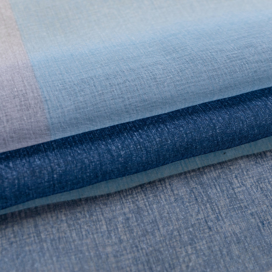 TENDA DELO TRASPARENTE A RIGHE COLORATE 1 PANNELLO 140X140CM BLU E GRIGIO