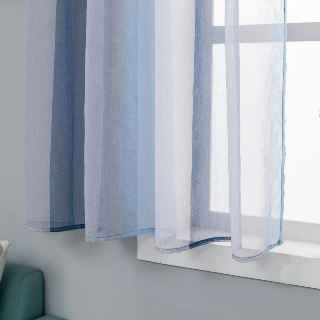 COPPIA TENDE DELO TRASPARENTI A RIGHE COLORATE 2X70X140CM BLU E GRIGIO