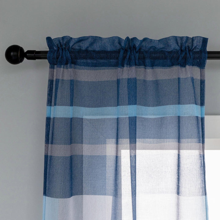 COPPIA TENDE DELO TRASPARENTI A RIGHE COLORATE 2X70X240CM BLU BLU E GRIGIO