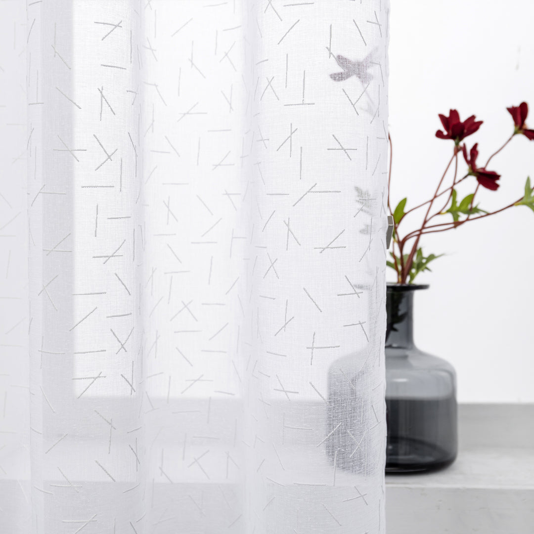 TENDA BIANCA FILTRANTE FANTASIA A FIAMMIFERI 1 PANNELLO 140X285CM BIANCO