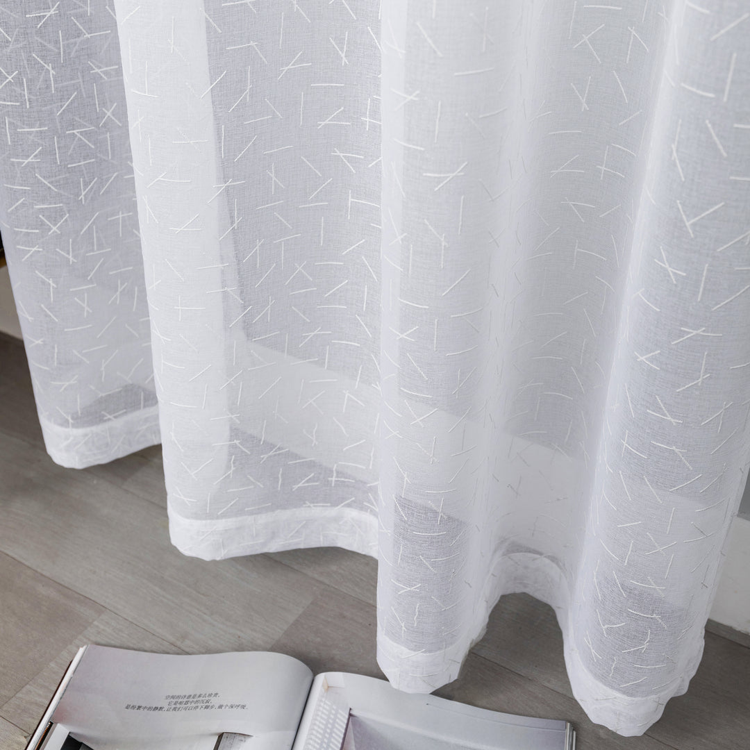 TENDA BIANCA FILTRANTE FANTASIA A FIAMMIFERI 1 PANNELLO 140X285CM BIANCO