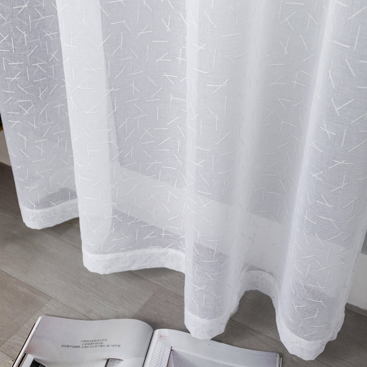 TENDA BIANCA FILTRANTE FANTASIA A FIAMMIFERI 1 PANNELLO 140X285CM BIANCO
