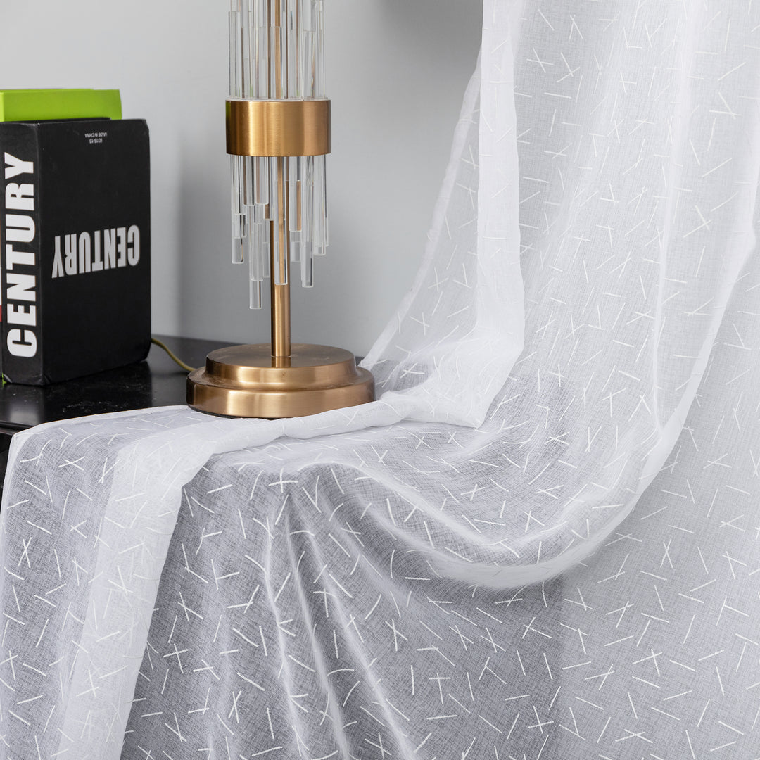 TENDA BIANCA FILTRANTE FANTASIA A FIAMMIFERI 1 PANNELLO 140X285CM BIANCO