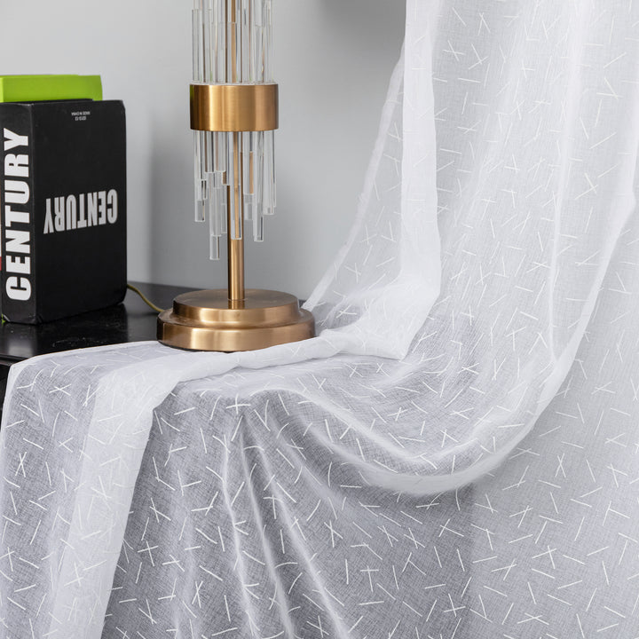 TENDA BIANCA FILTRANTE FANTASIA A FIAMMIFERI 1 PANNELLO 140X285CM BIANCO