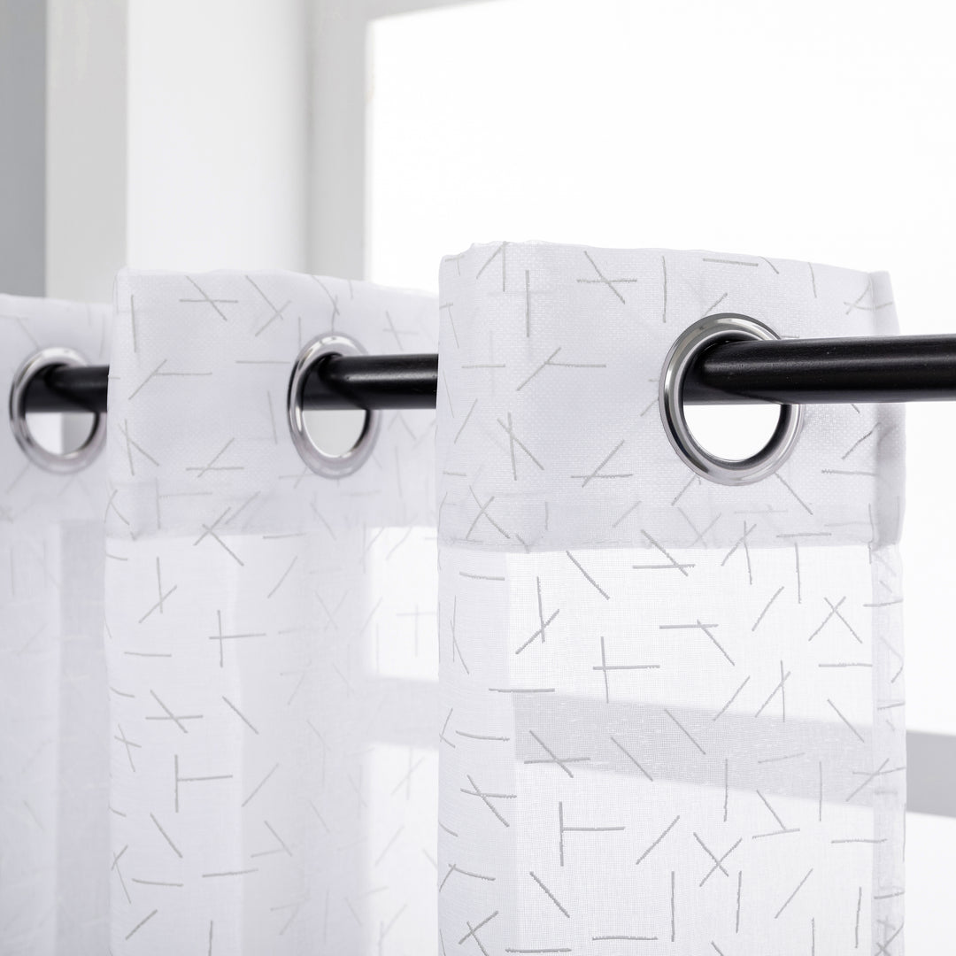 TENDA BIANCA FILTRANTE FANTASIA A FIAMMIFERI 1 PANNELLO 140X285CM BIANCO