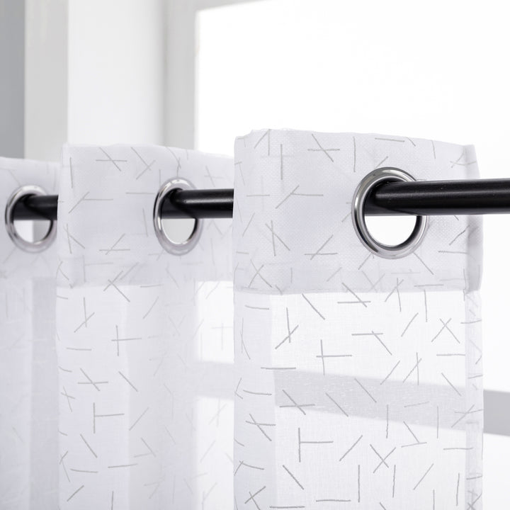 TENDA BIANCA FILTRANTE FANTASIA A FIAMMIFERI 1 PANNELLO 140X285CM BIANCO