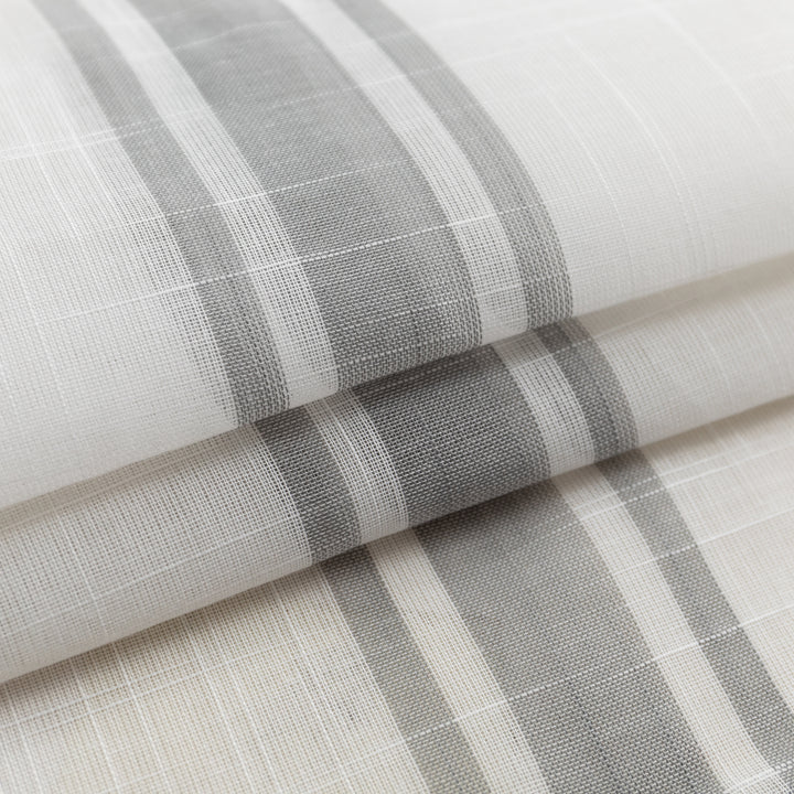 COPPIA TENDE BIANCHE FILTRANTI MISTO LINO A RIGHE 2X60X240CM GRIGIO