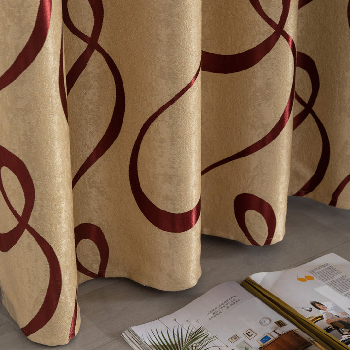 TENDA SEMI OSCURANTE FANTASIA CURVILINEA 1 PANNELLO 140X275CM ORO E ROSSO
