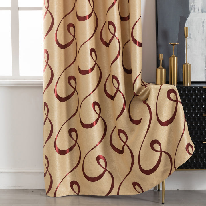 TENDA SEMI OSCURANTE FANTASIA CURVILINEA 1 PANNELLO 140X275CM ORO E ROSSO