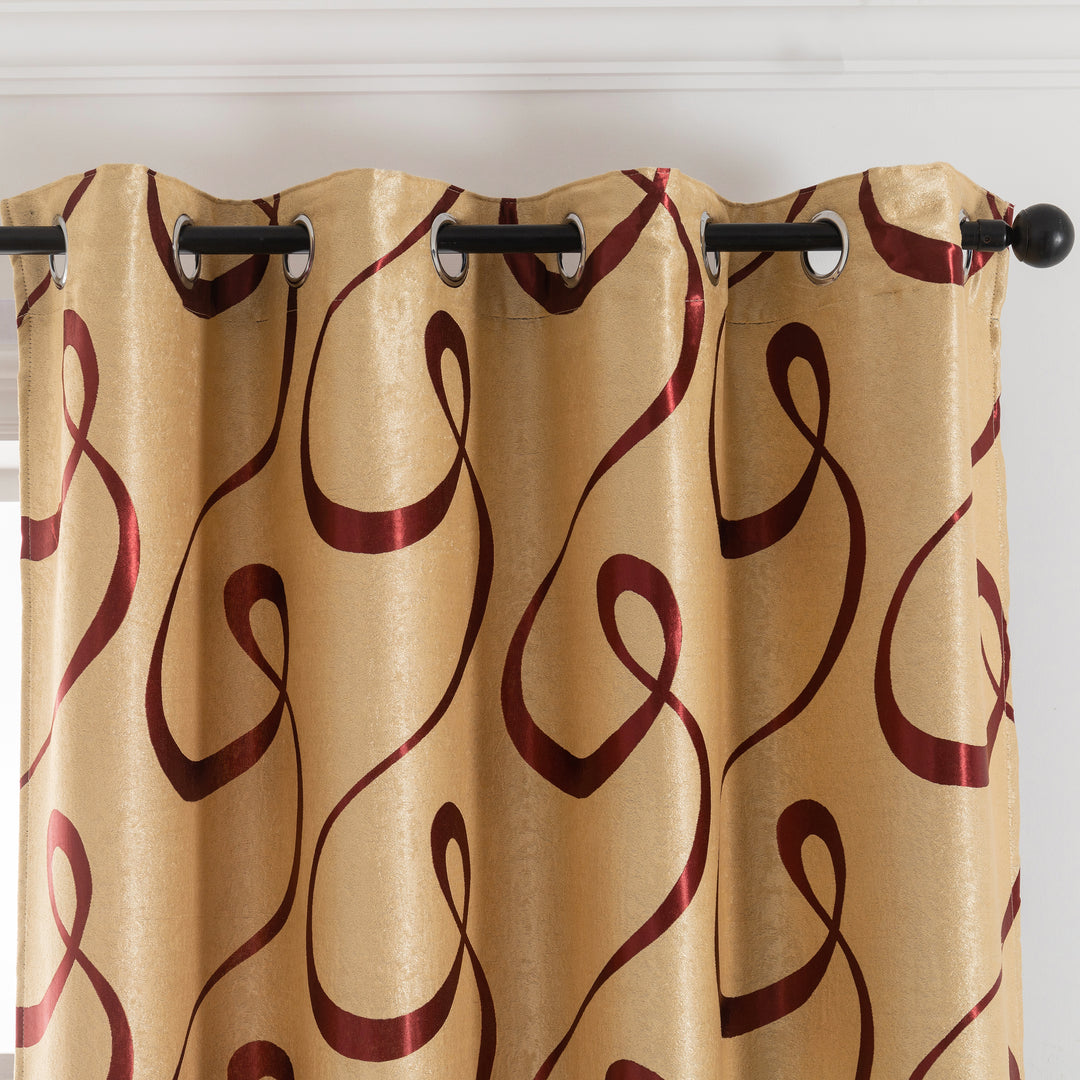 TENDA SEMI OSCURANTE FANTASIA CURVILINEA 1 PANNELLO 140X275CM ORO E ROSSO