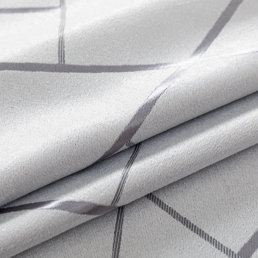 TENDA USTICA SEMI OSCURANTE FANTASIA GEOMETRICA 1 PANNELLO 140X275CM GRIGIO E ARGENTO