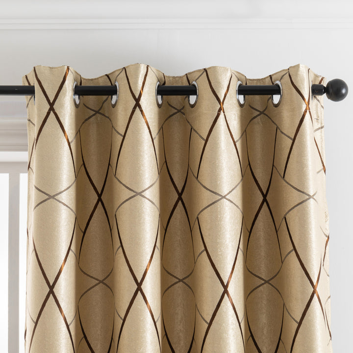 TENDA USTICA SEMI OSCURANTE FANTASIA GEOMETRICA 1 PANNELLO 140X275CM BEIGE E MARRONE