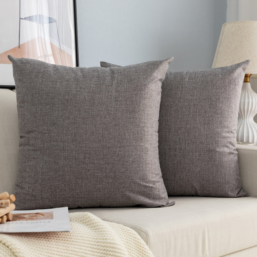 FEDERA CUSCINO SIMIL LINO GRIGIO 2PZ 60X60CM