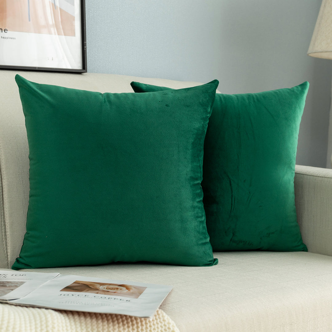 FEDERA CUSCINO SIMIL VELLUTO VERDE 2PZ 45X45CM