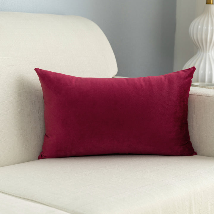 FEDERA CUSCINO SIMIL VELLUTO BORDEAUX 2PZ 30X50CM