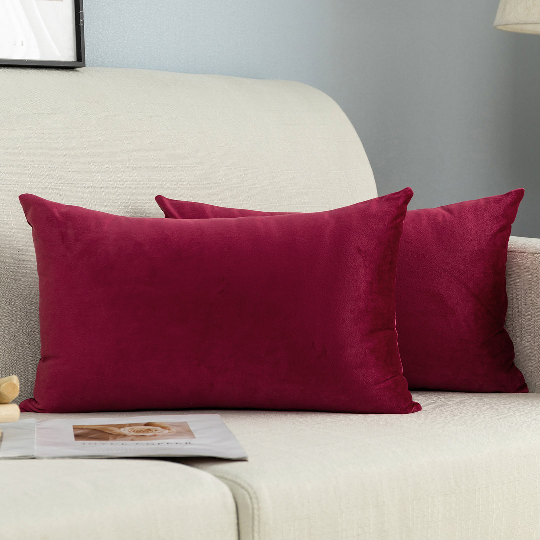 FEDERA CUSCINO SIMIL VELLUTO BORDEAUX 2PZ 30X50CM