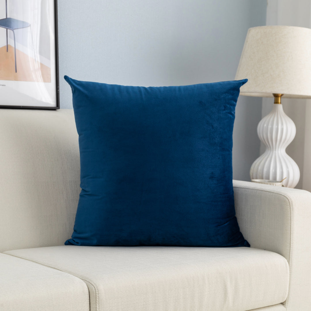 FEDERA CUSCINO SIMIL VELLUTO BLU 2PZ 60X60CM