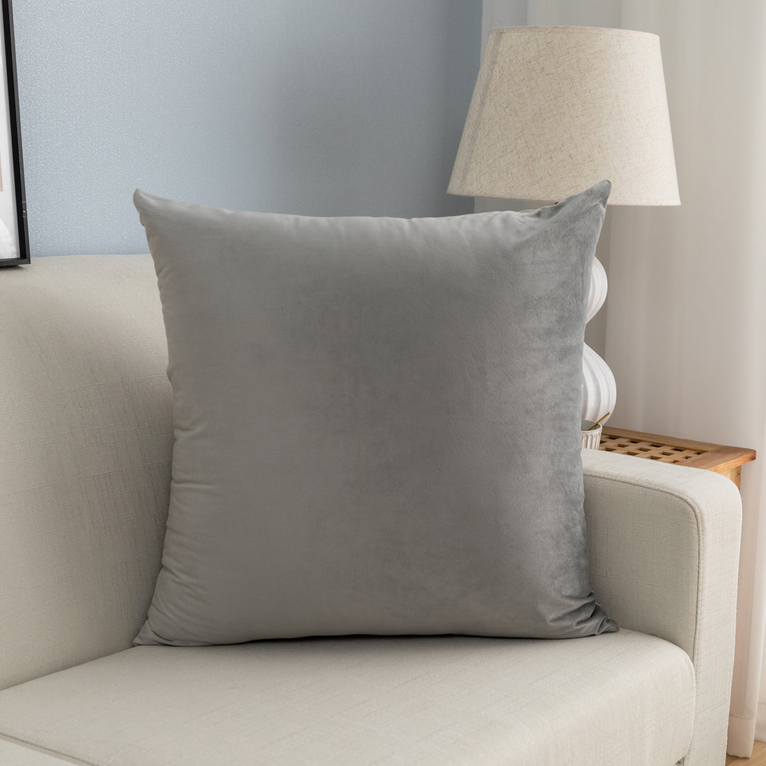 FEDERA CUSCINO SIMIL VELLUTO GRIGIO 2PZ 60X60CM