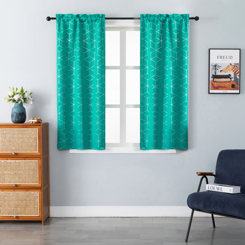 COPPIA TENDE ELBA OSCURANTI FANTASIA 3D 2X70X145CM VERDE ACQUA