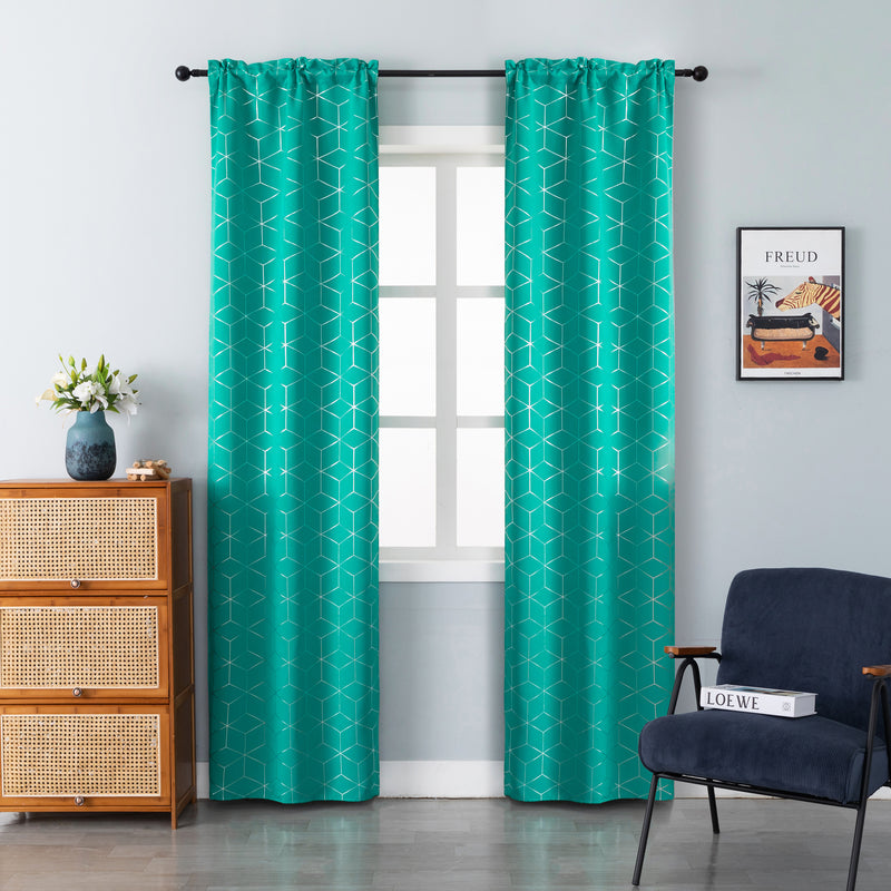 COPPIA TENDE ELBA OSCURANTI FANTASIA 3D 2X70X235CM VERDE ACQUA