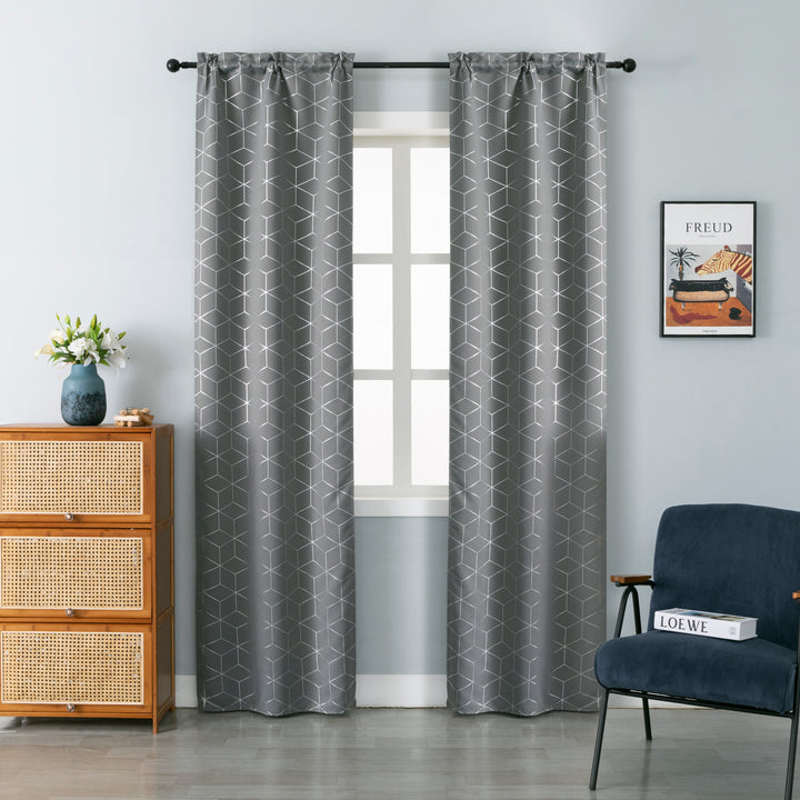 COPPIA TENDE ELBA OSCURANTI FANTASIA 3D 2X70X235CM GRIGIO