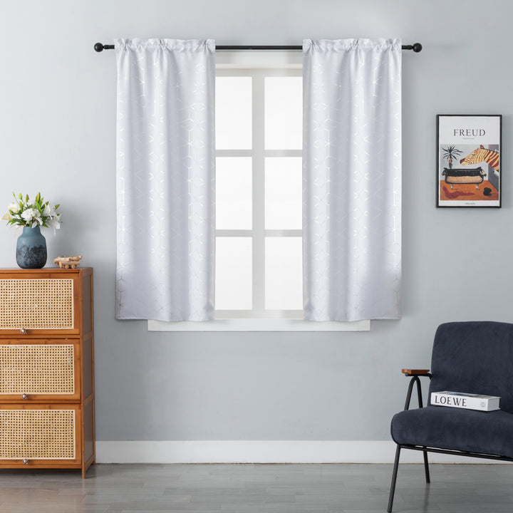 COPPIA TENDE ELBA SEMI OSCURANTI FANTASIA 3D 2X70X145CM BIANCO