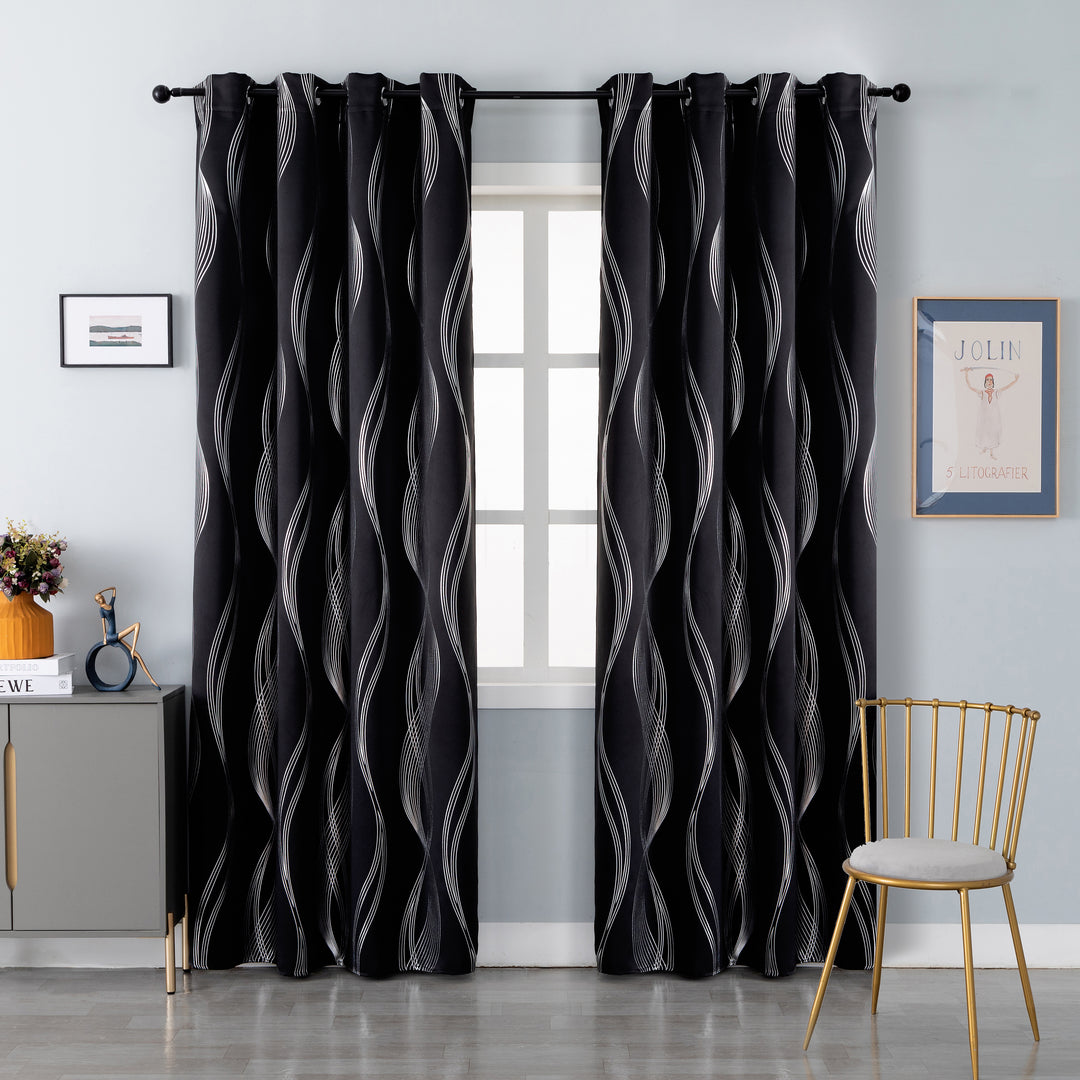 TENDA DOMINICA OSCURANTE FANTASIA ONDE 1 PANNELLO 140X235CM NERO