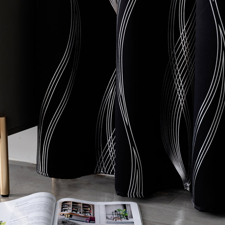 TENDA DOMINICA OSCURANTE FANTASIA ONDE 1 PANNELLO 140X235CM NERO