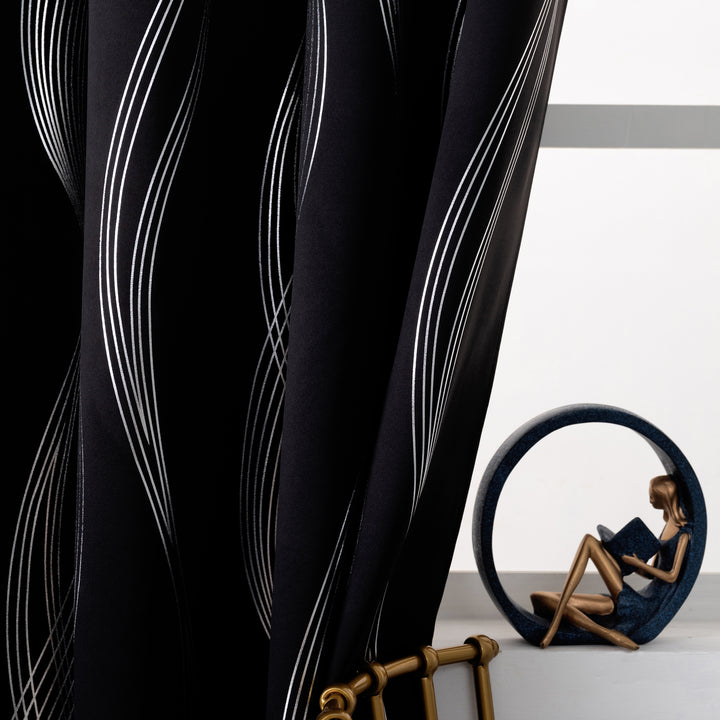 TENDA DOMINICA OSCURANTE FANTASIA ONDE 1 PANNELLO 140X145CM NERO