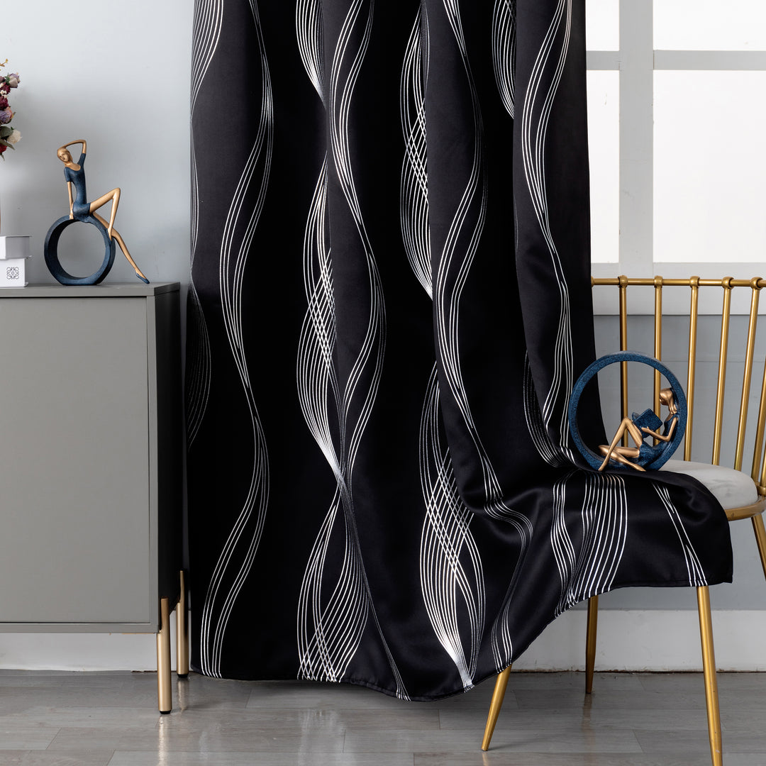 TENDA DOMINICA OSCURANTE FANTASIA ONDE 1 PANNELLO 140X285CM NERO