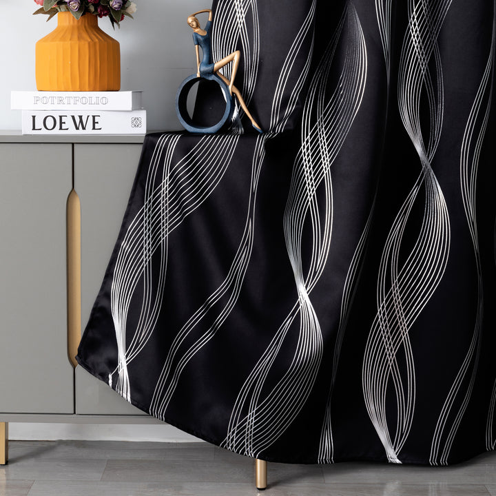 TENDA DOMINICA OSCURANTE FANTASIA ONDE 1 PANNELLO 140X235CM NERO