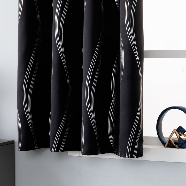 TENDA DOMINICA OSCURANTE FANTASIA ONDE 1 PANNELLO 140X145CM NERO