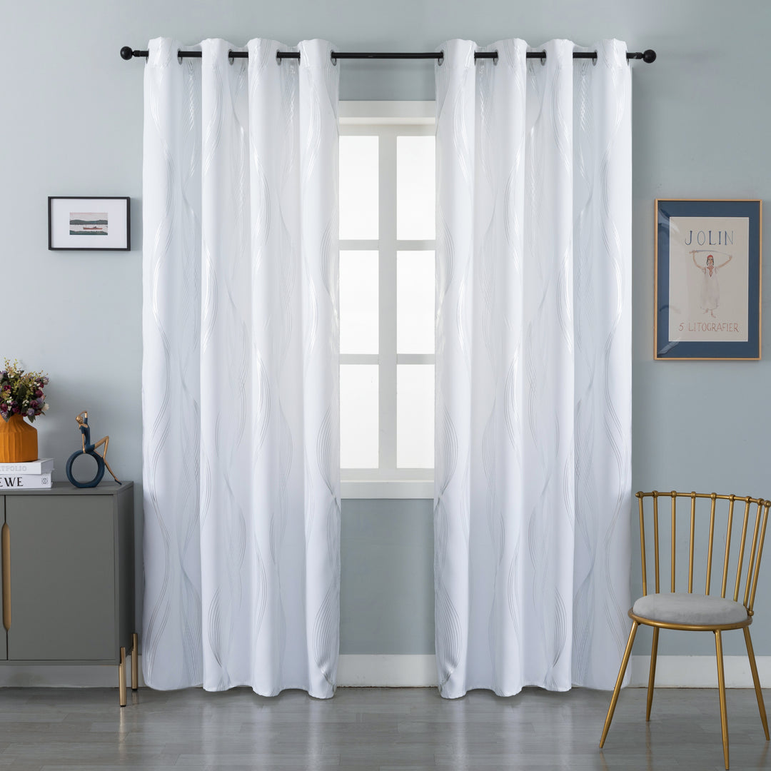 TENDA DOMINICA SEMI OSCURANTE FANTASIA ONDE 1 PANNELLO 140X235CM BIANCO