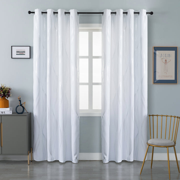 TENDA DOMINICA SEMI OSCURANTE FANTASIA ONDE 1 PANNELLO 140X235CM BIANCO