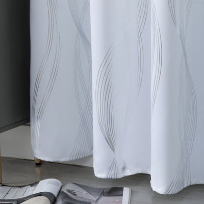 TENDA DOMINICA SEMI OSCURANTE FANTASIA ONDE 140X235CM BIANCO